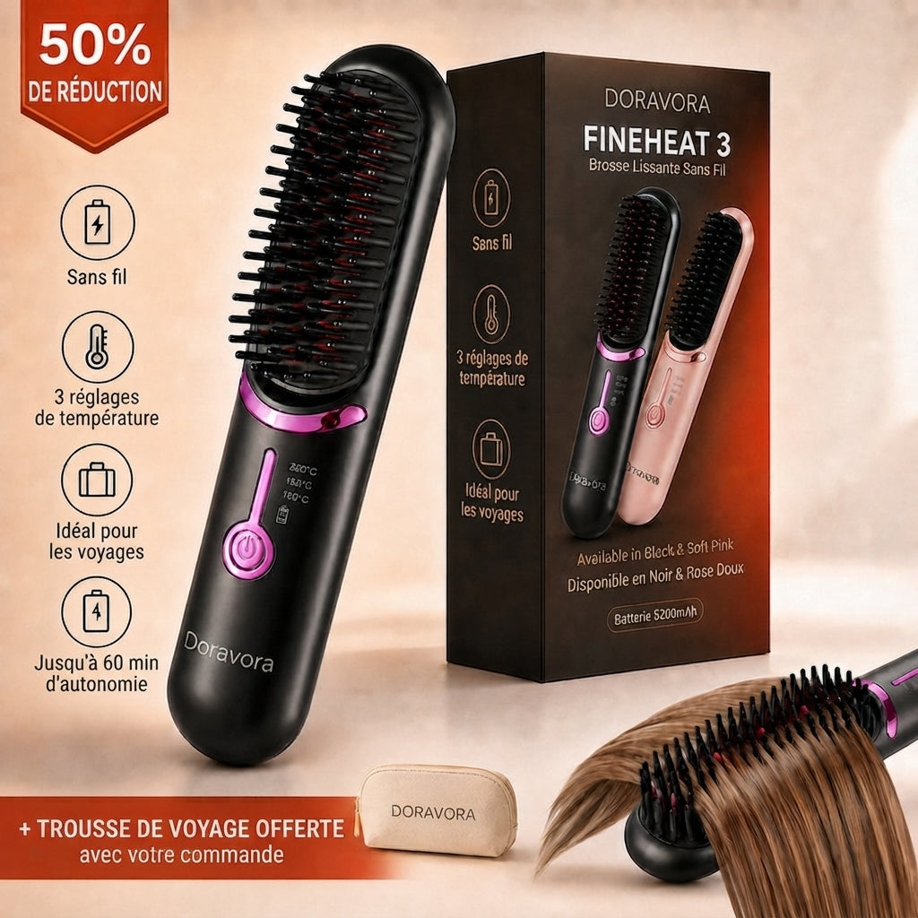 Doravora FineHeat™ 3 | Brosse coiffante sans fil