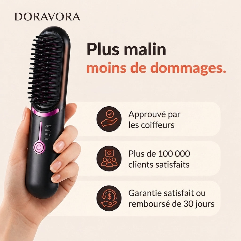 Doravora FineHeat™ 3 | Brosse coiffante sans fil