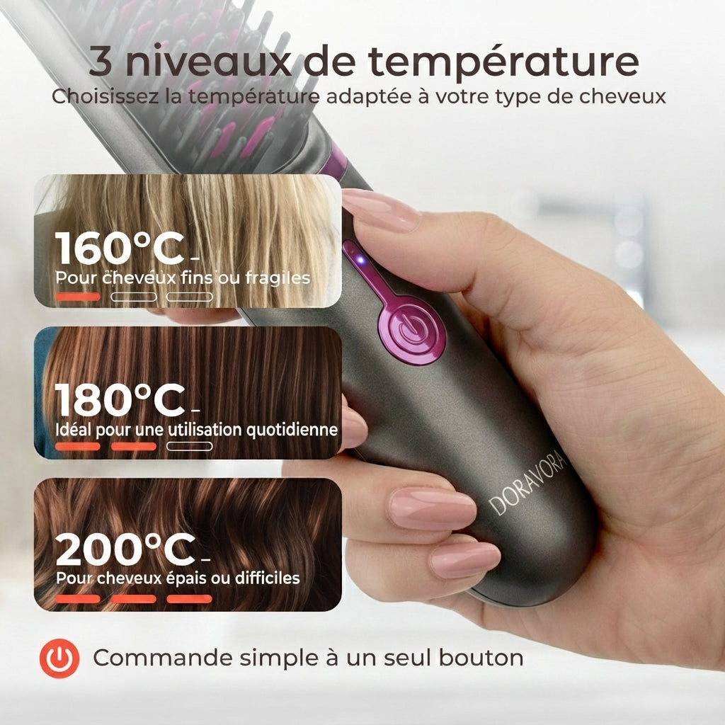 Doravora FineHeat™ 3 | Brosse coiffante sans fil